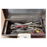 METAL TOOL BOX AND ALL CONTENTS RACHETS-