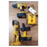 DEWALT TOOLS 18 VOLT DRILL- GRINDER- 3