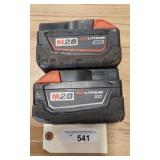 MILWAUKEE M28 RED LITHIUM XC BATTERIES - 2