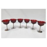 6 - RUBY AND CHROME STEMWARE