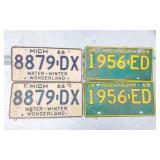 MICHIGAN LICENSE PLATES- 1968 MATCHING SET AND