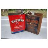 KEY PEN MOTOR OIL CAN AND TEXACO VALOR MOTOR OIL
