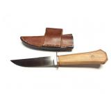 HAND MADE KNIFE WITH LEATHER SHEATH