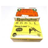 REMINGTON- 20 GAUGE- 25 SHELLS- 8 SHOT- 2 3/4"