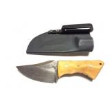 CUSTOM HAND  MADE KNIFE WITH HAND MADE SHEATH