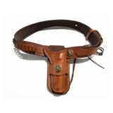 LEATHER HOLSTER WITH BELT- VERY NICE
