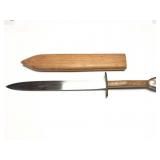 CUSTOM HAND MADE KNIFE WITH WOODEN SHEATH