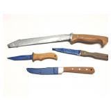 CUSTOM HAND MADE KNIVES- 4 KNIVES- ALL WITH TAPE