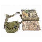 CANTEEN LINED CARRY BAG AND 2 CAMO SEATS