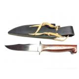 CUSTOM HAND MADE KNIFE WITH LEATHER SHEATH-