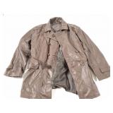 ROUNDTREE AND RORKE- BROWN LEATHER - LINED COAT -