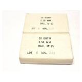 5.56- 40 ROUNDS- 2 BOXES OF 20 EACH- BALL M193