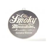 OLE SMOKY - TENNESSEE MOONSHINE- ROUND TIN SIGN