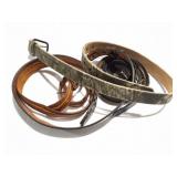 CAMO AND LEATHER BELT LOT