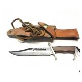RAMBOO III - KNIFE WITH LEATHER SHEATH