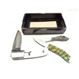 3 KNIVES- ONE FOLDING AND TWO CUSTOM MADE