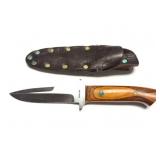 DAWSON CUSTOM KNIFE- WITH LEATHER SHEATH- MARKED