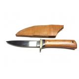 HAND MADE KNIFE WITH LEATHER HAND CRAFTED LEATHER