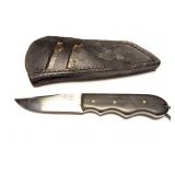 HAND MADE KNIFE WITH HAND MADE LEATHER SHEATH-