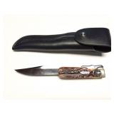 MARBLES- KNIFE WITH MATCHING LEATHER SHEATH