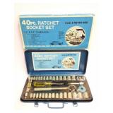40 PC. RACHET AND SOCKET SET- NEW OLD STOCK- 1