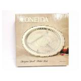 ONEIDA - GEORGIAN SCROLL RELISH DISH- IN ORIGINAL