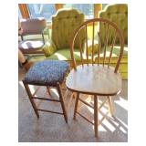2 BAR STOOLS -ONE WITH A BACK