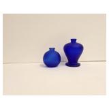 SMALL BLUE GLASS VASES