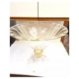 HUGE  GLASS PEDASTOOL BOWL