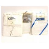 2 PAIRS KING PILLOW CASES AND QUEEN SHEET- ALL