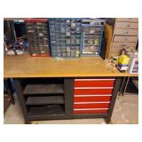 NICE WORK BENCH WITH TOOL BOX BUILT IN WITH TOOL