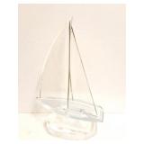 GLASS SAIL BOAT DECOR- APPROXIMATELY 14 INCHES