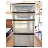4 DRAWER PLASTIC STORAGE DRAWER UNIT