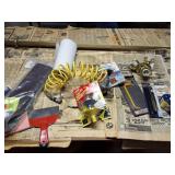 TOOL LOT- TAPE GUN-HOOKS- AND MORE