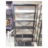 BLACK METAL SHELVING UNIT