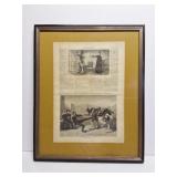 1876- HARPERS WEEKLY- FRAMED NEWSPAPER SECTION
