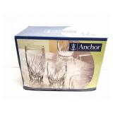 ANCHOR- 16 GLASSES-ANCHOR HOCKING COMPANY- NEW IN