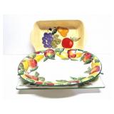 3- FRUIT SERVER GLASS/ CERAMIC PLATES