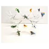 VERY NICE GLASS ANIMAL THEMED MARTINI GLASSSS