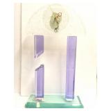 SIGNED AND NUMBERED- GLASS- CLOCK- ART DECOR
