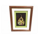 ORIGINAL HAND PAINTED LEAF- GLASS FRAMED-