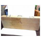 WOODEN BOX- WITH LOCKING LID- APPROXIMATELY 16
