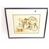 ORIGINAL WATERCOLOR- SIGNED - NAMED - FRAMED-