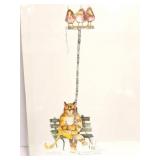 " SITTING PURRTY"- SIGNED PRINT- APPROXIMATELY-18