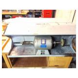 BALDOR POLISHER LATHE- HANDLER SHEILD AND WOODEN