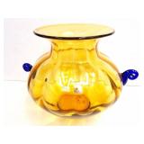 BLENKO HANDMADE AMBER VASE- APPROXIMATELY- 10