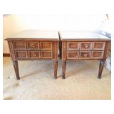 COFFEE TABLE- MATCHING WOOD END TABLES WITH G