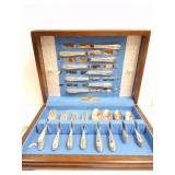 1847 RODGERS BROS- SILVER PLATE SET- WITH EOODEN