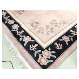 AREA RUG - ALL WOOL- 8 FOOT BY 10 FOOT - PINK AND