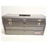 CRAFTSMAN VINTAGE METAL TOOL BOX AND ALL CONTENTS